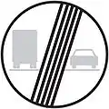 B 22b: End of no-overtaking zone for lorries