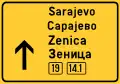 Signpost for secondary road