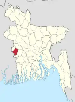 Location of Chuadanga District in Bangladesh