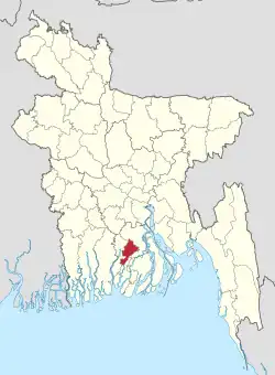 Location of Jhalokati in Bangladesh