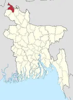 Location of Panchagarh District in Bangladesh