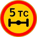 3.12.2 Limitation of the mass per axle of the vehicle (temporary)