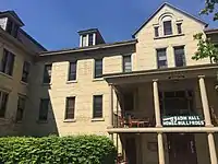 The Badin Hall porch, also known as Badin Terrace