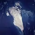 Bahrain Island (center) seen from space.