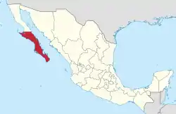 Baja California Sur within Mexico