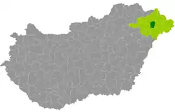 Baktalórántháza District within Hungary and Szabolcs-Szatmár-Bereg County.