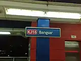 Bangsar station signange.