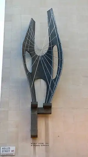 Barbara Hepworth's Winged Figure, 1963, on the side of the John Lewis department store in Holles Street and Oxford Street.