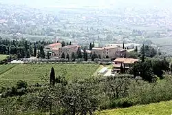 View of Bardolino landscape and vineyards from San Georgio abbey