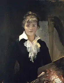 Marie Bashkirtseff self-portrait, 1880 was a Russian born artist who died at twenty-five. A large number of Bashkirtseff's works were destroyed by the Nazis during World War II.