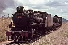 No. 3015 operating a freight train near Morogoro, Tanzania, in 1967