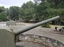 Three 15cm Krupp guns at Battery 3