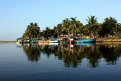 Resting fishing boats on Batticaloa lagoon