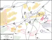 map showing troop movements leading up to the Prussian trap