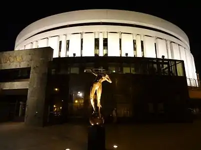 Main entrance by night