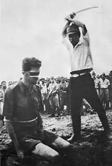 Australian POW Leonard Siffleet captured at New Guinea moments before his execution with a Japanese shin gunto sword in 1943.