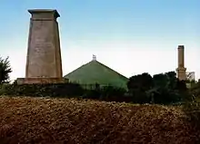 Monuments next to La Haye Sainte – the one on the left is for the KGL