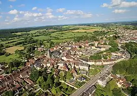 An aerial view of Bellême