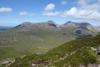 Benlettery (left), Bengower (middle), Benbreen (right), from Derryclare