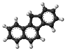 Ball-and-stick model of the benzo[a]fluorene molecule