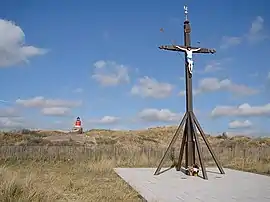 Sailors' Calvary with remains of the Nazi coastal defences behind