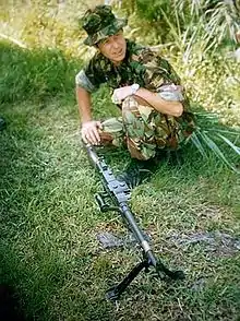 A Bermuda Regiment Warrant Officer, training at Ferry Reach.