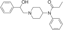 Chemical structure of β-hydroxyfentanyl.