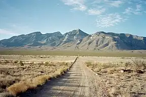 Road is pointed at Zeller Peak