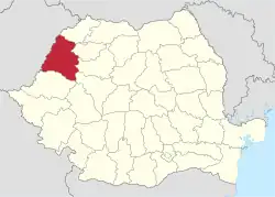 Location of Bihor County in Romania