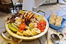 Patbingsu topped with fruits