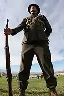 Marine modelling a World War I-era uniform at the 2008 Birthday Pageant at MCAGCC Twentynine Palms