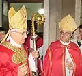 Bishop Malvestiti with bishop Bashar Warda during Pentecost all-night vigil in the cathedral of Lodi, 14 May 2016.