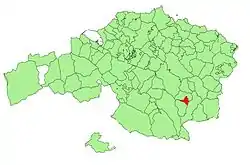 Location of Izurtza in Biscay.