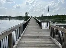 The Wildlife Pier over the lake