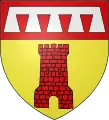 Arms of Beaufort, Luxembourg, an example of a truncated label