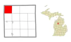 Location within Missaukee County and the state of Michigan