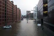 Image 1Floods caused by Cyclone Xaver in HafenCity on 6 December 2013 (from History of Hamburg)