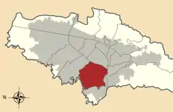 Location of the locality in the city of Bogotá