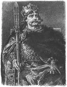 Boleslaus I of Poland, a drawing by Jan Matejko, ca. 1890