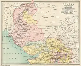 Bombay Presidency, 1909, northern portion