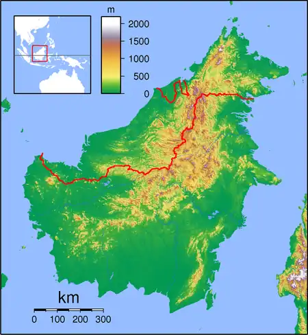 Map showing the location of Lake Sentarum National Park