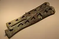 Two-swords bronze scabbard, Upper Xiajiadian culture.