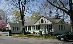 Brookhaven Free Library on the northwest corner of Beaver Dam Road and Library Lane.