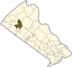 Location of East Rockhill Township in Bucks County