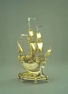 The Burghley Nef—Silver-gilt salt cellar, France, 1527–28