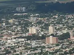 Aerial view of the city center