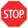 3.01 Stop (mandatory stop and give way required; only applicable, if junction/crossing is not controlled by working traffic lights; panels 5.01 and/or 5.09 can be added; see also 6.10–6.17 and 6.26)