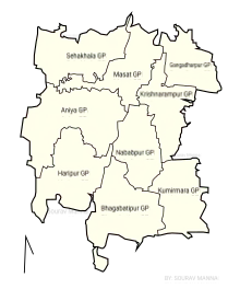 Map of Chanditala-I CD block sowing GP