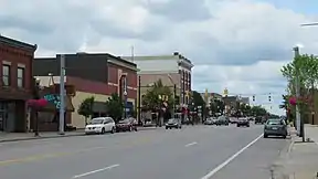 Downtown along N. Mitchell Street (Bus. US 131)