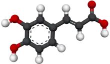 3D ball-and-stick model of caffeic acid